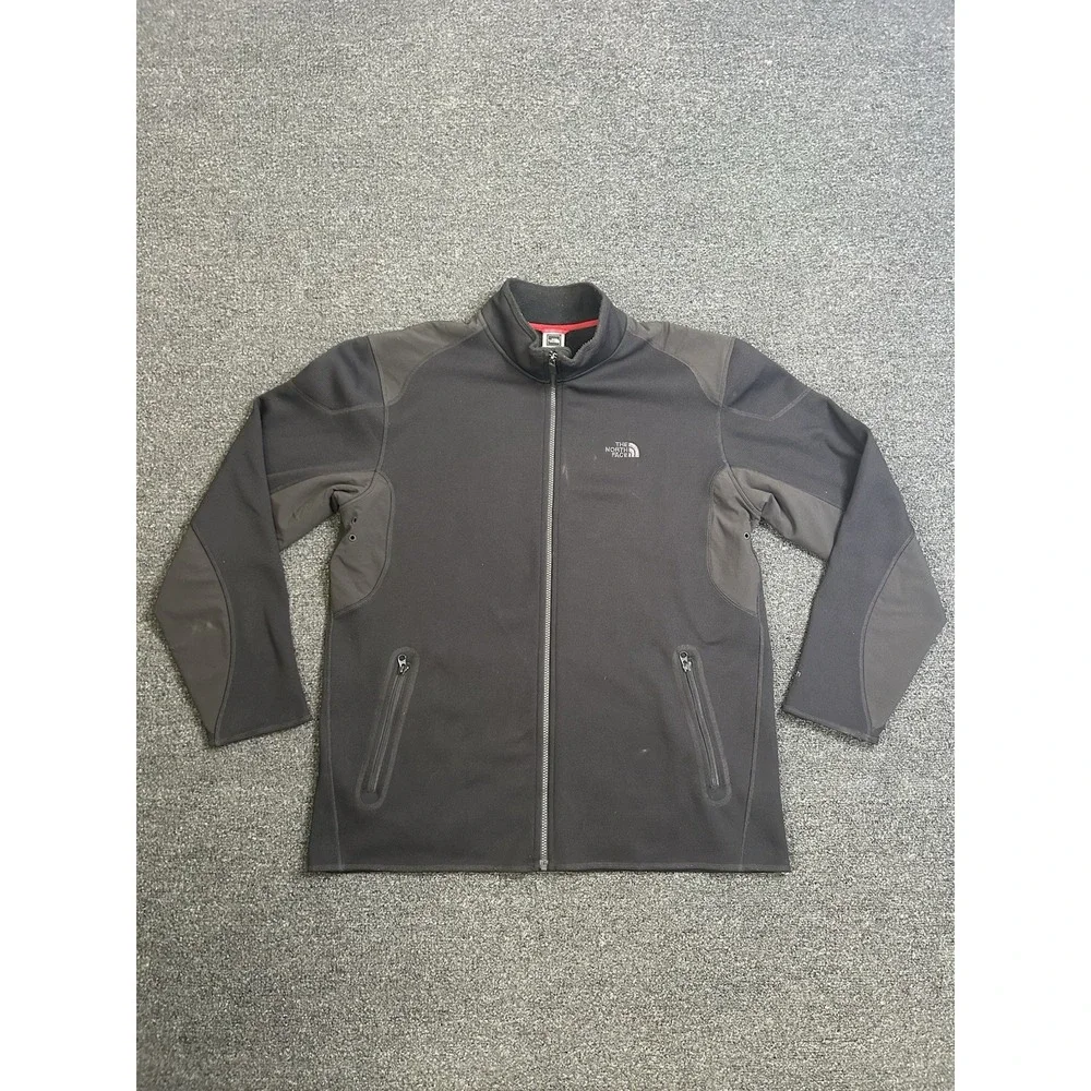 The North Face TKA Stealth Full Zip Fleece Jacket Black Mens Size XL Outdoors‎